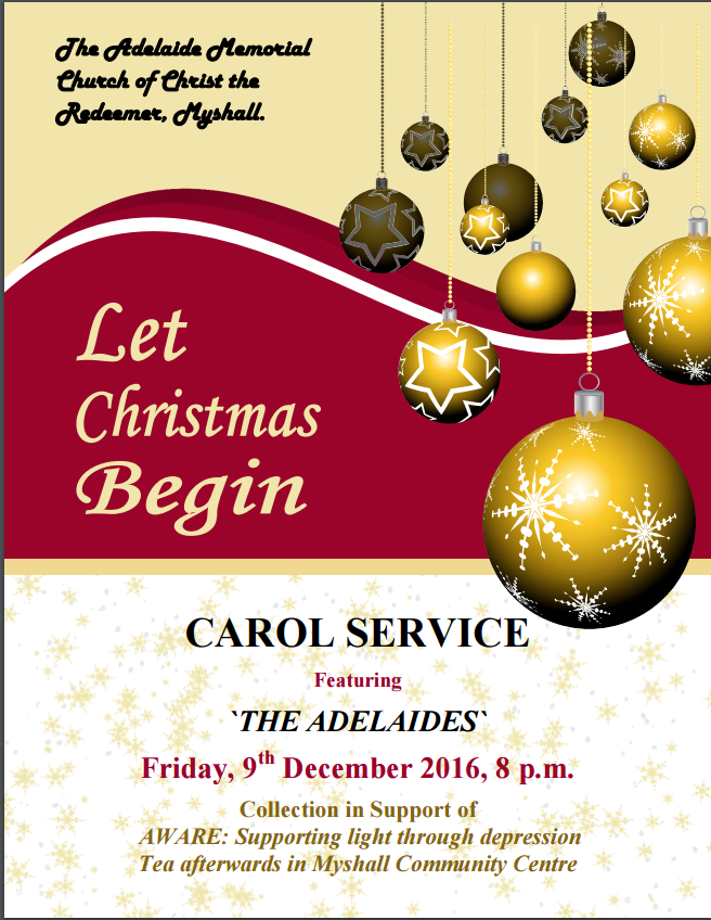 carol service in myshall flyer