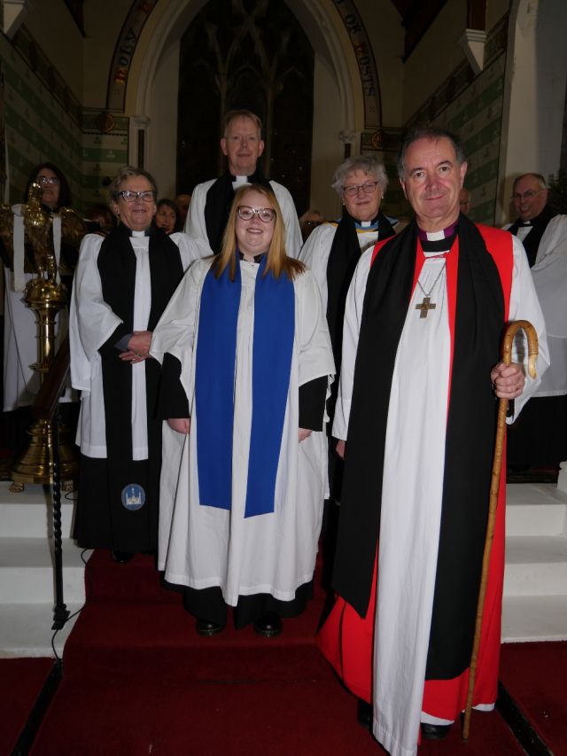 Emma Purser with Bishop Michael Burrows after her commissioningas a Diocesan Reader