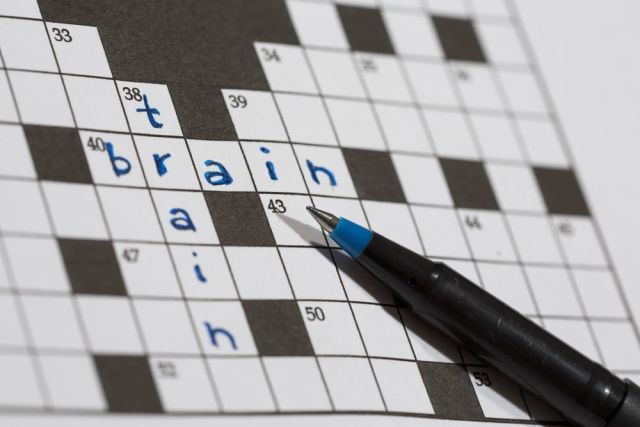 A,Crossword,Puzzle,Saying,Train,And,Brain.,An,Image,Of