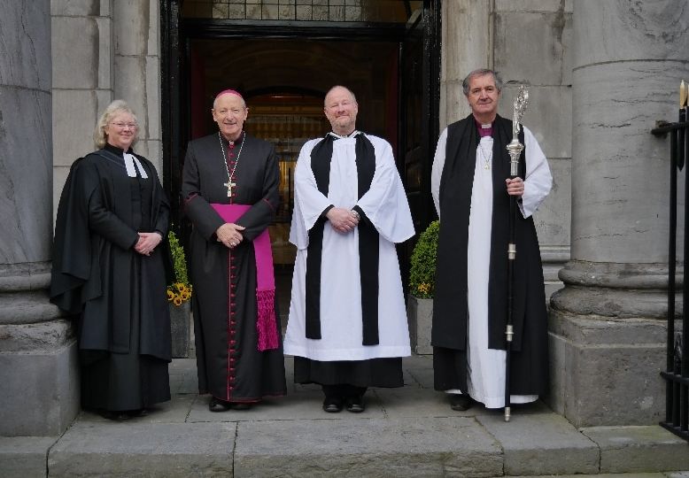 l-r Archdeacon Ruth Elmes, Bishop Alphonsus Cullinan, Dean Bruce Hayes and Bishop Michael Burrows rs